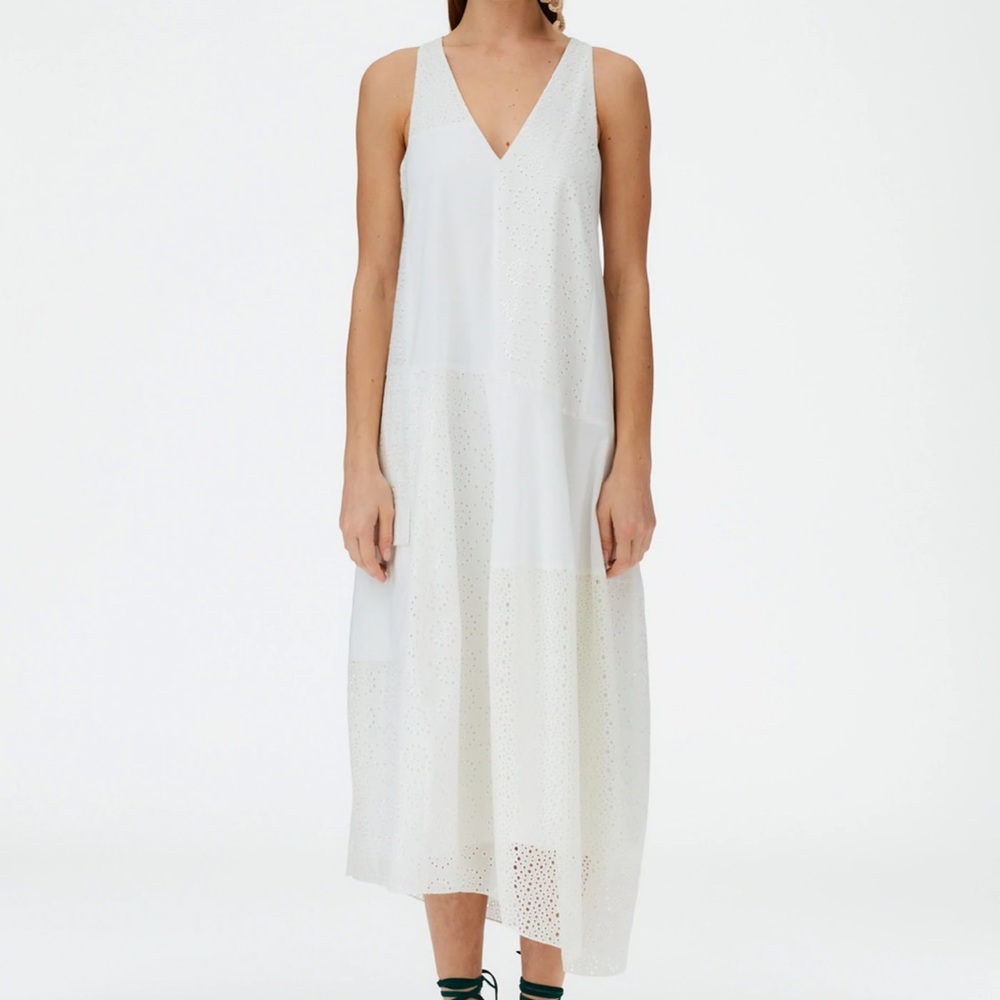 Tibi Silk Cotton Eyelet Dress
